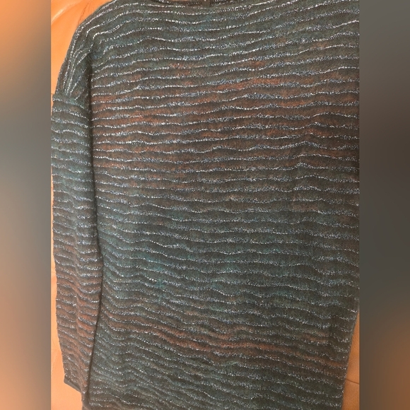 NWOT Sarah Pacini Green & Brown Long loose-fit Merino & Mohair sweater One Size - Picture 9 of 12